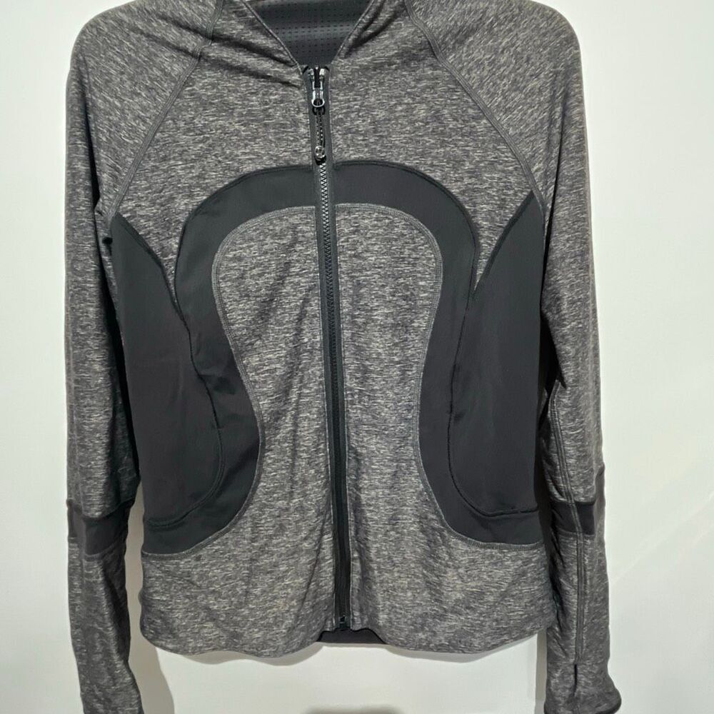 Lululemon Women's Gray Black Find Your Bliss Reversible Full Zip Jacket Size‎ 10